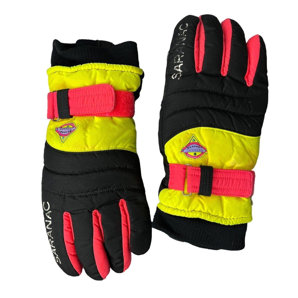 SARANAC Mens Vintage Size Small Ski Gloves Leather Palms